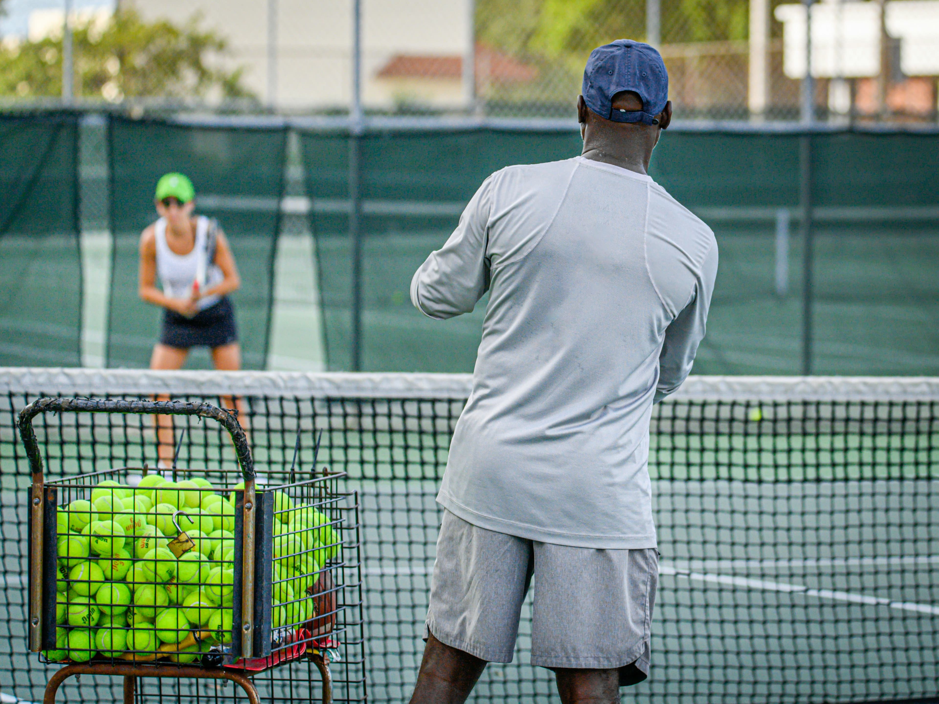Tennis coaching session